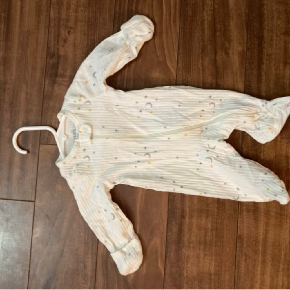 Carter's White Striped Baby Footie